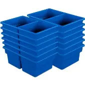 Two Compartment All Purpose Bins Set Of 12 Single Color Blue by Really Good Stuff LLC