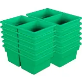 Two Compartment All Purpose Bins Set Of 12 Single Color Green by Really Good Stuff LLC