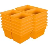 Two Compartment All Purpose Bins Set Of 12 Single Color Orange by Really Good Stuff LLC