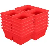 Two Compartment All Purpose Bins Set Of 12 Single Color Red by Really Good Stuff LLC