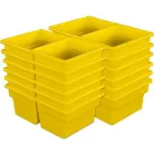 Two Compartment All Purpose Bins Set Of 12 Single Color Yellow by Really Good Stuff LLC