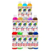 Paraben Free Liquid Watercolor Paints Classic Colors 8oz Set of 13 by Colorations