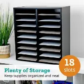 Black 18 Slot Mail Center With Trays Single Color Purple by Really Good Stuff LLC