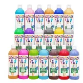 Paraben Free Simply Washable Tempera Paints 16 oz Set of 19 by Colorations