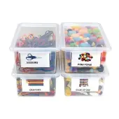 My Perfect Classroom Clear Easy Label Bins with Lids Set of 4 by MyPerfectClassroom