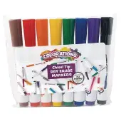 Dry Erase Chisel Tip Markers Set of 8 by Colorations
