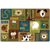 Animal Sounds Nature 6 x 9 Rectangle KID Soft Premium Carpet 1 carpet by Carpets for Kids
