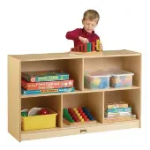 Preschool Mobile Divided Shelf Storage Plywood Back 29 1 2 H 1 storage by Jonti Craft