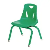 Single 14 Berries Stacking Chairs with Matching Legs Green 1 chair Color Green by Jonti Craft
