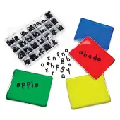 MA Gtivity Tins With Black Plastic Magnetic Letters Classroom Kit by Really Good Stuff LLC