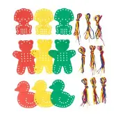 Extra Large Animal Lacing Shapes 9 Cards 27 Laces by Excellerations