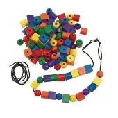 Wooden Lacing Beads 108 Pieces by Excellerations