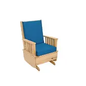 Premium Easy Care Glider Rocker with Blue Cushion by Environments