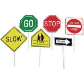 Play It Safe Hand Held Traffic Signs Set of 6 by Excellerations
