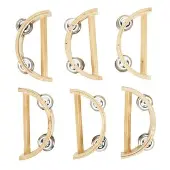 Toddler Easy Hold Wooden Tambourine Set of 6 by Excellerations
