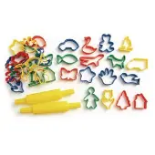 Dough Cutter Assortment and Rollers Set of 34 by Colorations