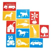 Large Washable Plastic Everyday Objects Stencils Set of 12 by Colorations