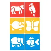 Washable Plastic Animal Stencils Set of 6 by Colorations