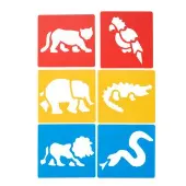 Washable Plastic Jungle Stencils Set of 6 by Colorations