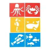 Sea Life Washable Plastic Stencils Set of 6 by Colorations