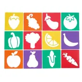 Fruit and Vegetable Stencils Set of 12 by Colorations