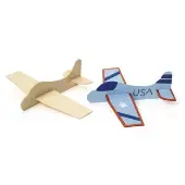 Wooden Model Airplanes Set of 12 by Colorations