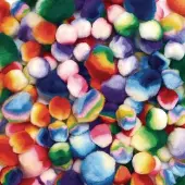 Rainbow Striped Pom Poms 180 Pieces by Colorations