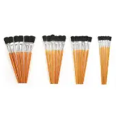 Short Handle Wooden Easel Paint Brushes Set of 24 by Colorations