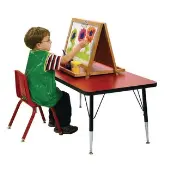 Tabletop Easel featuring magnetic dry erase board chalkboard and clips to hold paper by Colorations