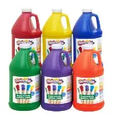 Paraben Free Simply Washable Tempera Paint Rainbow Set 6 Colors 1 2 Gallon by Colorations