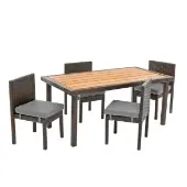 Outdoor Wicker Dining Set 5 Piece Set with Table and 4 Chairs Preschool Height by Excellerations