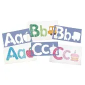 Big Alphabet and Picture Stencils 13 L Set of 26 by Roylco