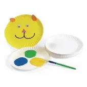 9 White Paper Plates 100 Pieces by Hygloss