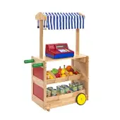 Mobile Market Stand with Trays and Canopy by Excellerations