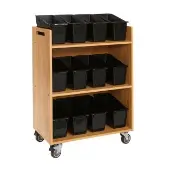 Three Tier Shelf Storage with Durable Book and Binder Holders Color Black by Really Good Stuff LLC