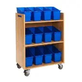 Three Tier Shelf Storage with Durable Book and Binder Holders Color Blue by Really Good Stuff LLC