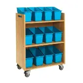 Three Tier Shelf Storage with Durable Book and Binder Holders Color Blue Neon by Really Good Stuff LLC