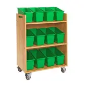 Three Tier Shelf Storage with Durable Book and Binder Holders Color Green by Really Good Stuff LLC