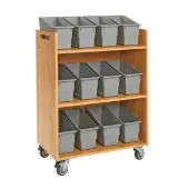 Three Tier Shelf Storage with Durable Book and Binder Holders Color Pebble by Really Good Stuff LLC