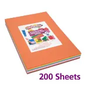 12 x 18 Mediumweight Assorted Colors Construction Paper Pack 200 Sheets by Colorations