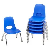 10 Stack Chair with Swivel Glides 6 Pack Color Blue by Factory Direct Partners