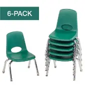 10 Stack Chair with Swivel Glides 6 Pack Color Green by Factory Direct Partners