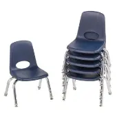 10 Stack Chair with Swivel Glides 6 Pack Color Navy by Factory Direct Partners