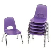 10 Stack Chair with Swivel Glides 6 Pack Color Purple by Factory Direct Partners