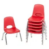 10 Stack Chair with Swivel Glides 6 Pack Color Red by Factory Direct Partners