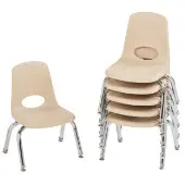 10 Stack Chair with Swivel Glides 6 Pack Color Sand by Factory Direct Partners