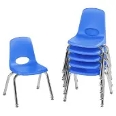 12 Stack Chair with Swivel Glides 6 Pack Color Blue by Factory Direct Partners