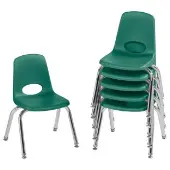 12 Stack Chair with Swivel Glides 6 Pack Color Green by Factory Direct Partners