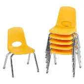 12 Stack Chair with Swivel Glides 6 Pack Color Yellow by Factory Direct Partners