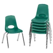 14 Stack Chair with Swivel Glides 6 Pack Color Green by Factory Direct Partners